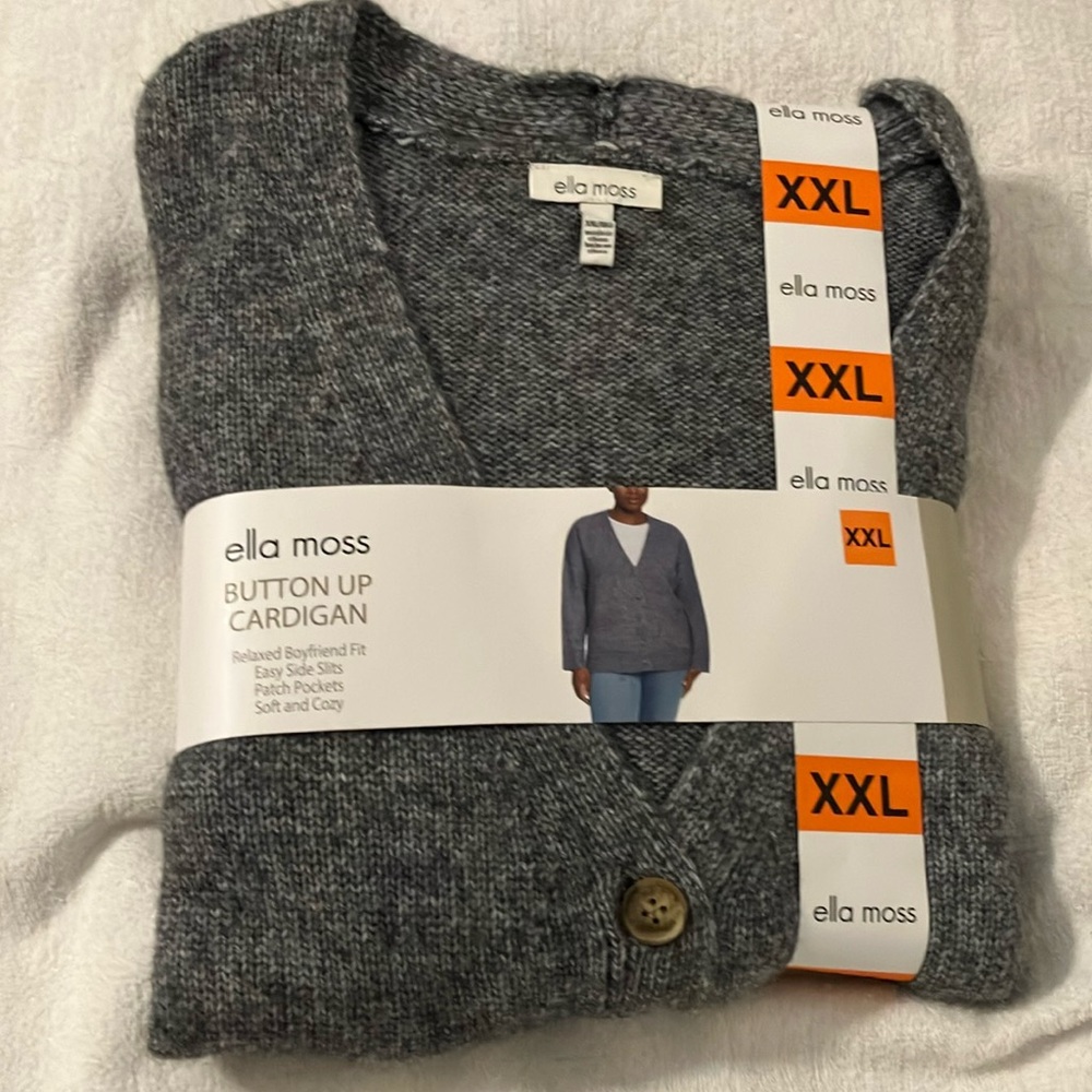 Ella Moss Gray Button Up Cardigan